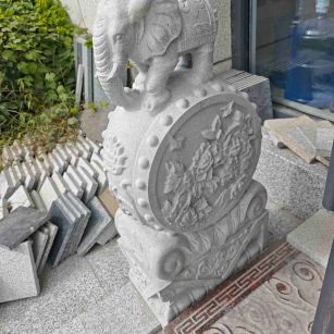 商丘芝麻白抱鼓石 庭院抱鼓石