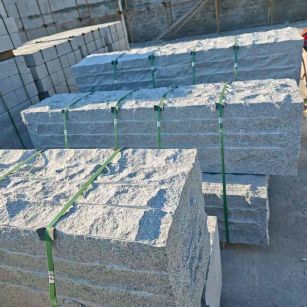 商丘芝麻白自然面整石 坐凳