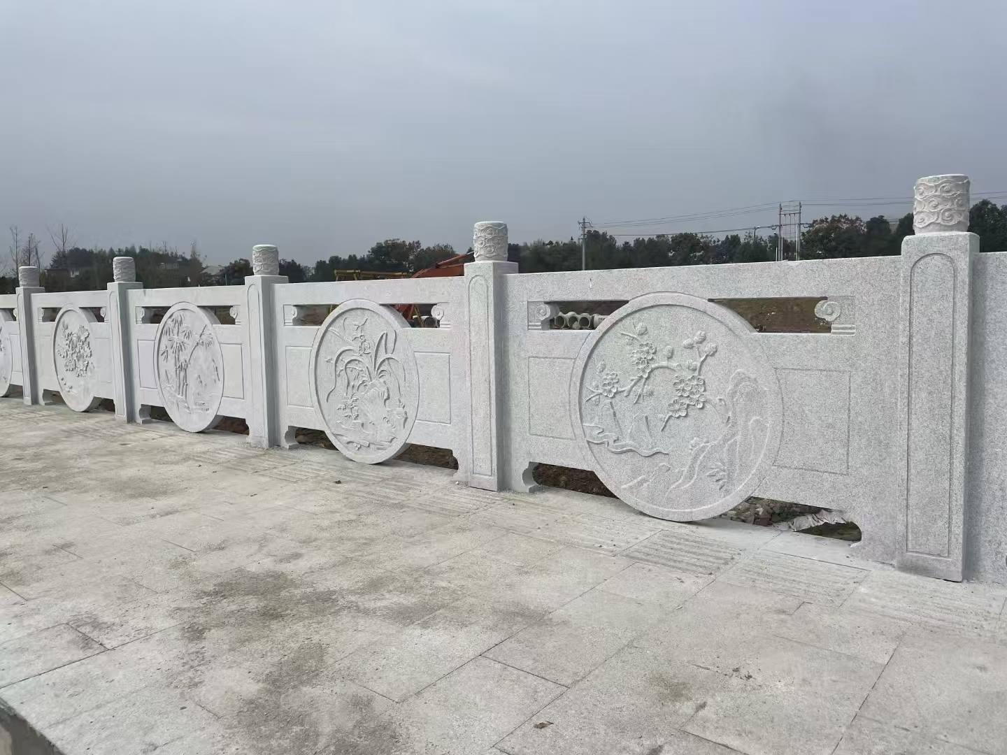 商丘芝麻白河道栏杆 石材栏杆